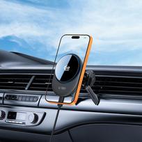 qi2 car - Tech-Protect V21 Magnetic MagSafe Dashboard & Vent Car Mount Wireless Charger 25W Qi2.2 Juodas (Black) - 2 nuotrauka