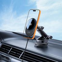 qi2 car - Tech-Protect V21 Magnetic MagSafe Dashboard & Vent Car Mount Wireless Charger 25W Qi2.2 Juodas (Black) - 3 nuotrauka
