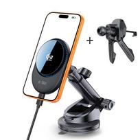 qi2 car - Tech-Protect V21 Magnetic MagSafe Dashboard & Vent Car Mount Wireless Charger 25W Qi2.2 Juodas (Black) - 9 nuotrauka