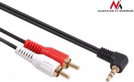 2rca kabelis - Maclean Cable 3.5mm / RCA x 2 Black 1m - 2 nuotrauka
