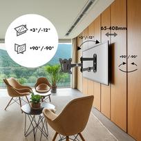 tv 32 - Maclean MC-417 Visiško judesio televizoriaus monitoriaus sieninis laikiklis 13-32" 30 kg maks. VESA 100x100 Juodas (Black) - 7 nuotrauka