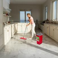 sluota su kibiru - Flat Mop + Bucket + Telescopic Pole + 2 x Microfibre Pad 5.7L Floor Cleaning XXL Set Rotating Head - 2 nuotrauka