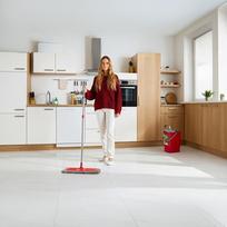 sluota su kibiru - Flat Mop + Bucket + Telescopic Pole + 2 x Microfibre Pad 5.7L Floor Cleaning XXL Set Rotating Head - 3 nuotrauka
