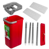 sluota su kibiru - Flat Mop + Bucket + Telescopic Pole + 2 x Microfibre Pad 5.7L Floor Cleaning XXL Set Rotating Head - 11 nuotrauka