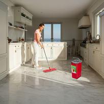 sluota su kibiru - Flat Mop + Bucket + Telescopic Pole + 2 x Microfibre Pad 5.7L Floor Cleaning XXL Set Rotating Head - 15 nuotrauka