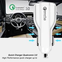 5v 12v usb - Automobilinis įkroviklis Maclean QC 3.0 MCE478W, 2 x USB, balta - 3 nuotrauka