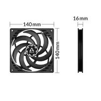 fanai - ARCTIC P14 SLIM PWM PST, 4-pin, 140mm, siauras, juodas - 4 nuotrauka