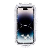 vandens telefono deklas - Puluz plastikinis vandeniui atsparus dėklas skirtas iPhone 15 Plus/15 Pro Max/14 Plus/14 Pro Max/13 Pro Max/12 Pro Max/11 Pro Max (Baltas - White) - 2 nuotrauka