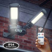 led apsvietimas su judesio - Sieninis šviestuvas Maclean MCE447 dviguba saulės sieninė lempa su judesio ir prieblandos jutikliu IP54 5W 2x 450 liumenų 6500K dviejų šviesos šaltinių nuotolinio valdymo lauko gatvės šviesa - 4 nuotrauka