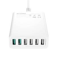 60w ikroviklis - BlitzWolf BW-S15 6 x USB / 60W / 4.8A / Quick Charge 3.0, baltas - 5 nuotrauka
