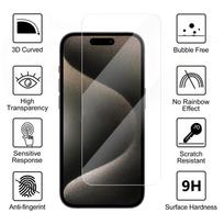 apsauginis stikliukas 15 pro - OEM "2,5D Normal Clear Glass iPhone 15 Pro" - 8 nuotrauka