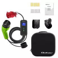 16a ikroviklis - Qoltec Mobilus EV įkroviklis su reguliuojamu 2in1 Type 2 ,  11kW ,  CEE 5 PIN ,  LCD ,  3 fazės ,  Nešiojamas ,  5m - 7 nuotrauka