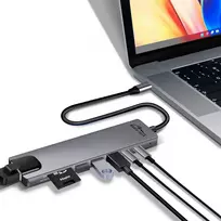 usb c hub docking station - Media-Tech USB HUB 8 in 1 GIGA LAN HUB MT5046 - 2 nuotrauka