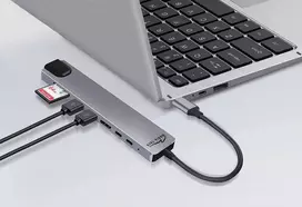 usb c hub docking station - Media-Tech USB HUB 8 in 1 GIGA LAN HUB MT5046 - 6 nuotrauka