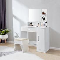 kosmetinis staliukas - Kosmetinis staliukas ModernHome WYJ-095-2, baltas, 80 cm x 45 cm x 77 cm - 2 nuotrauka
