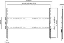 vesa tv sieninis - Sbox PLB-2264F-2 (37-80/45kg/600x400) - 3 nuotrauka