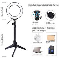 ziedines lempos - Puluz Ring Lamp PKT3049B, juoda - 2 nuotrauka