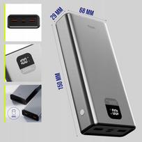 power bank 20000mah pd - Allity APB-100, 20000mAh, 22.5W, pilka - 2 nuotrauka