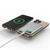 power bank - Blavec 5000mAh BJ-03 Ultra Slim 7,8mm Type C 22,5W magnetinis Magsafe 3 in 1 Pilkas (Gray) - 5 nuotrauka