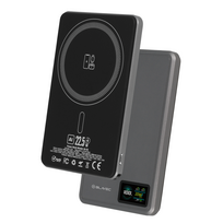 power bank - Blavec 5000mAh BJ-03 Ultra Slim 7,8mm Type C 22,5W magnetinis Magsafe 3 in 1 Pilkas (Gray) - 8 nuotrauka