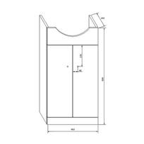 praustuvas 80 cm - Deftrans Nice 50, balta, 25.6 cm x 50 cm x 80 cm - 2 nuotrauka