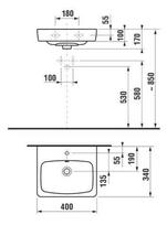 praustuvai 40 cm - Jika Lyra Plus, 40 cm x 34 cm, balta (White) - 2 nuotrauka