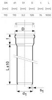 lauko kanalizacijos vamzdis - Vamzdis lauko kanalizacijai Magnaplast, 110 mm, SN8, 1 m - 2 nuotrauka
