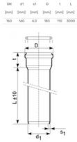 lauko kanalizacijos vamzdis - Vamzdis lauko kanalizacijai Magnaplast, 160 mm, SN4 (N), 3 m - 2 nuotrauka