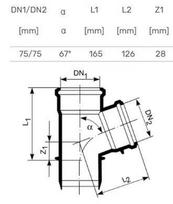 trisakis senukai - Trišakis Magnaplast HTplus, 75 mm - Movinis galas / 75 mm - Lygus galas, 67 ° - 2 nuotrauka