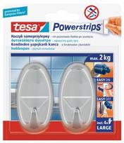 tesa powerstrips - Kabliukai TESA LARGE OVALE, chromas, 2 vnt. - 5 nuotrauka