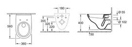 villeroy boch klozetas - Villeroy & Boch 5660H101, su dangčiu, 360 mm x 560 mm - 3 nuotrauka