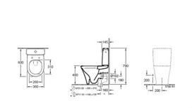 600 - Villeroy & Boch 4625H201, su dangčiu, 360 mm x 600 mm - 3 nuotrauka