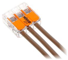 laidai kabeliai jungtys - Wago Connection Terminal 3x0.2-4 50pcs - 3 nuotrauka