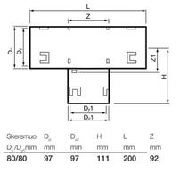 trisakis senukai - Drenažo vamzdžių trišakis Wavin, Ø 80/80 mm x 90° - 2 nuotrauka