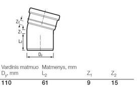 pvc kanalizacija 110 alkune - Alkūnė Wavin Elbow Pipe PVC 22° 110mm - 2 nuotrauka