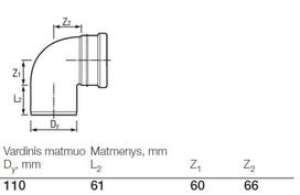 pvc kanalizacija 110 alkune - Alkūnė Wavin Elbow Pipe Brown 88,5° 110mm - 2 nuotrauka