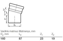 lauko kanalizacijos 160 - Alkūnė Wavin Plumbing Elbow 160x15° - 2 nuotrauka