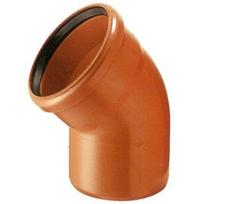 lauko kanalizacijos 160 - Alkūnė Wavin Sewer Elbow Pipe PVC Brown 45° 160mm - 3 nuotrauka