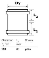 kanalizacijos movos 110 - Dviguba mova Wavin Optima Pipe Connector Grey 110mm - 2 nuotrauka