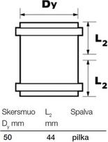 optima 50 - Dviguba mova Wavin Optima Pipe Connector Grey 50mm - 2 nuotrauka