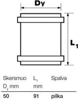 optima 50 - Remonto mova Wavin Optima Internal Connector Pipe 50mm Grey - 2 nuotrauka