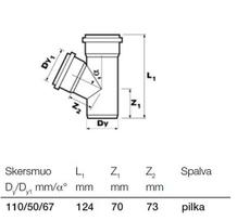 trisakis senukai - Trišakis Wavin Sewer Drainage Pipe Gray 110/50mm 67° - 2 nuotrauka