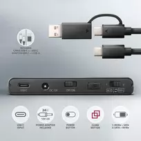 Axagon ADSA-CC USB-C 10Gbps M.2 NVMe + SATA SSD/HDD adapteris Juodas (Black)