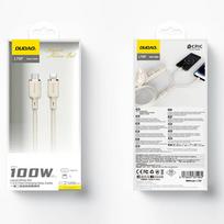 usb c kabelis - Dudao L7SF 2in1 kabelis USB-C - USB-C / Lightning 100W 1.2m Smėlio spalvos (Beige) - 5 nuotrauka