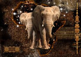 Fototapetas Artgeist Brown Elephants LFT1837SAM, 140 cm x 196 cm