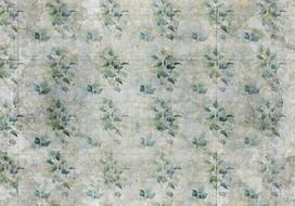 Fototapetas Artgeist Mint Tones - Green Leaf Bouquets On A Retro Patterned Background, 70 cm x 100 cm