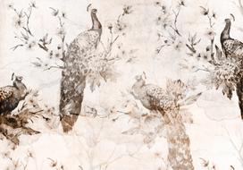 Fototapetas Artgeist Peacocks In Delicate Beige, 210 cm x 300 cm