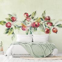 Fototapetas Artgeist Apple Branch - Delicate Landscape With A Plant And Apples On A White Background, 140 cm x 200 cm