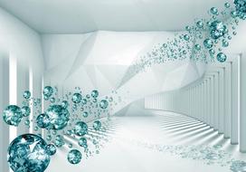 Fototapetas Artgeist Diamond Corridor (Turquoise) XLFT25SAM, 175 cm x 175 cm