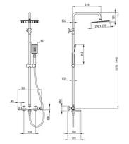 vonios maisytuvai senukai - Dušo sistema su termostatiniu maišytuvu Deante Therm NAC_F1HT, šlifuoto plieno (Brushed Steel) - 2 nuotrauka